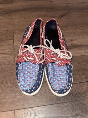 Men’s Sperry X Vineyard vines Red & Blue Star-Print Canvas Boat Shoes